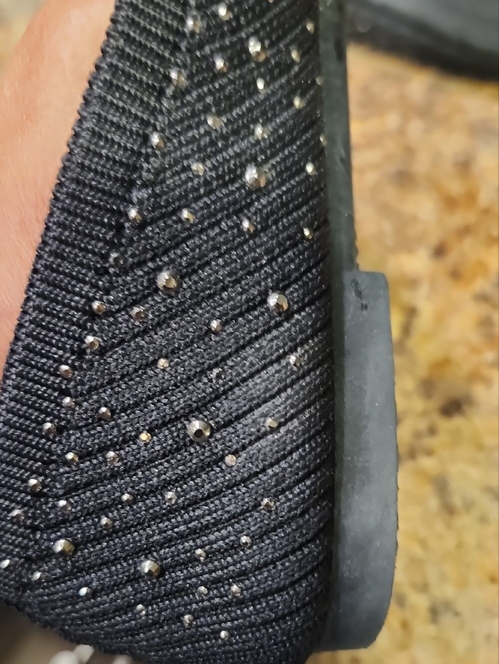 French Connection Black Knit Pointed Toe Flats with Sparkle - Picture 8 of 16